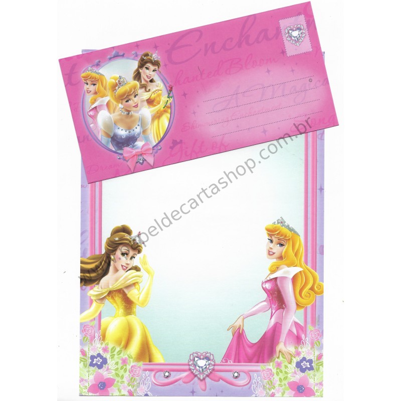 Conjunto de Papel de Carta Antigo Vintage Disney Princess (AZ) - Creative Words