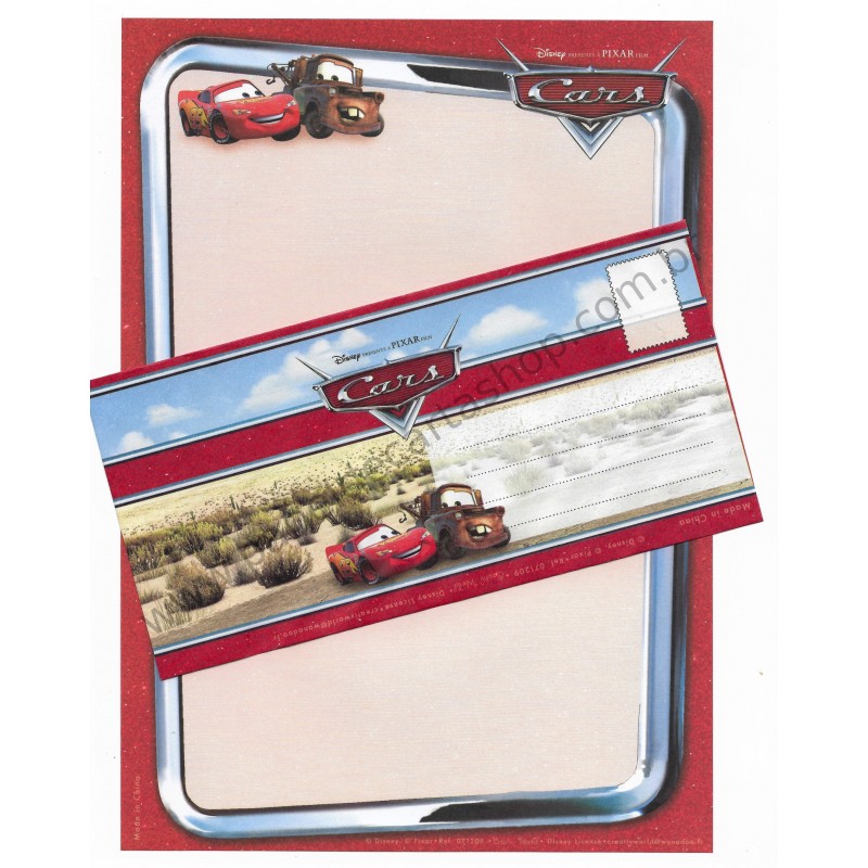 Conjunto de Papel de Carta Antigo Vintage Disney Pixar Cars (VM) - Creative Words