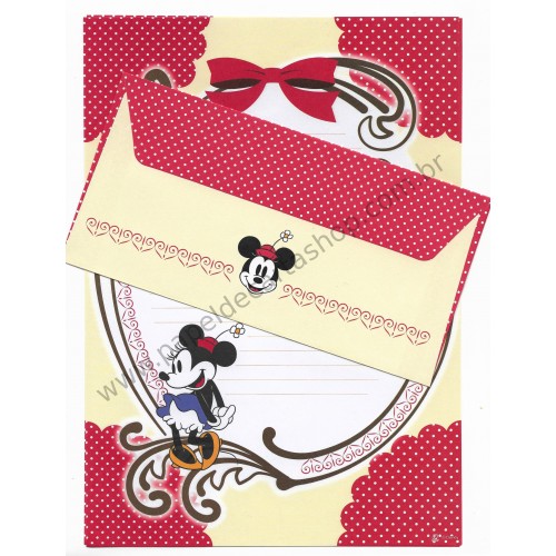 Conjunto de Papel de Carta Minnie Mouse CVM Disney