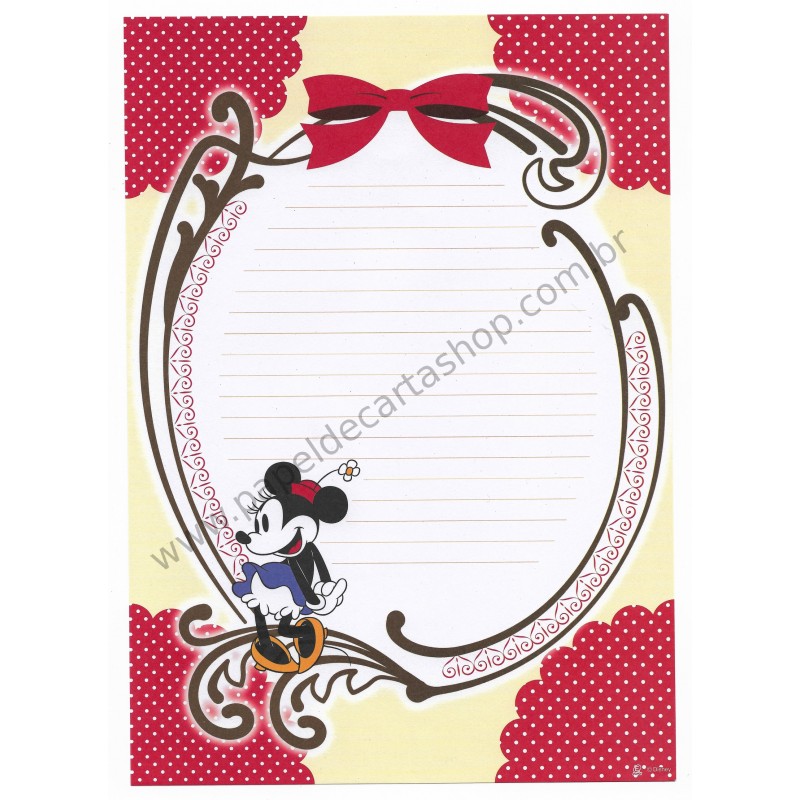 Conjunto de Papel de Carta Minnie Mouse CVM Disney