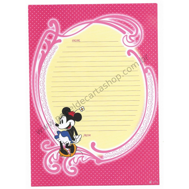 Conjunto de Papel de Carta Minnie Mouse CRS Disney