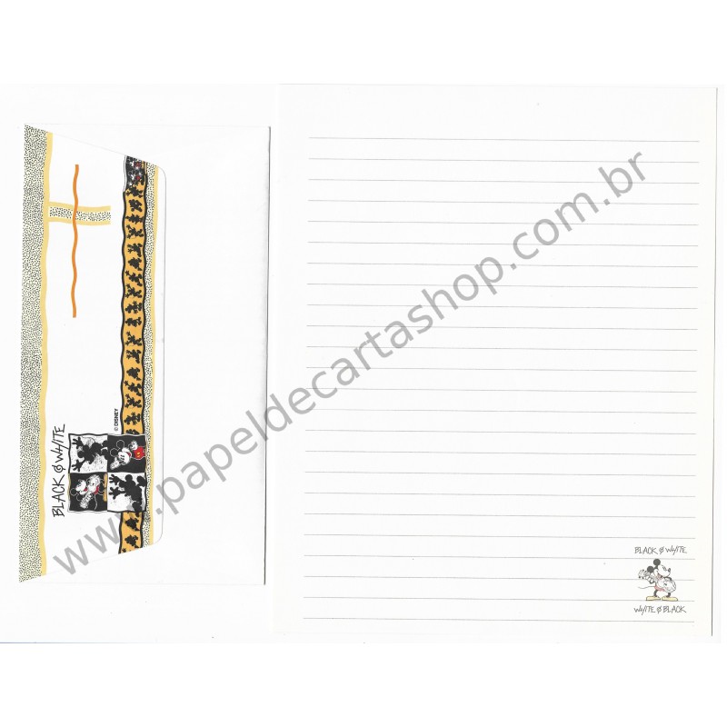 Conjunto de Papel de Carta Mickey Mouse Black & White