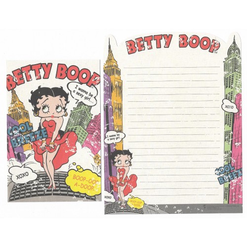 Conjunto de Papel de Carta IMPORTADO Betty Boop XOXO