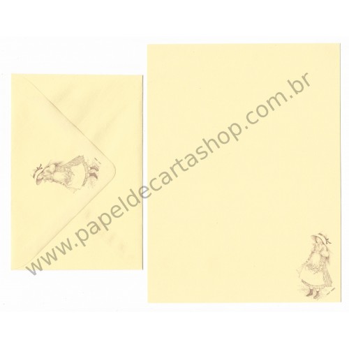 Conjunto de Papel de Carta Antigo Importado Holly Hobbie M66