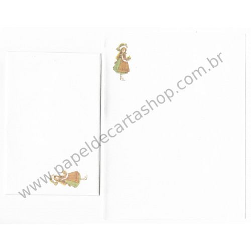 Conjunto de Papel de Carta Antigo Importado Holly Hobbie M69