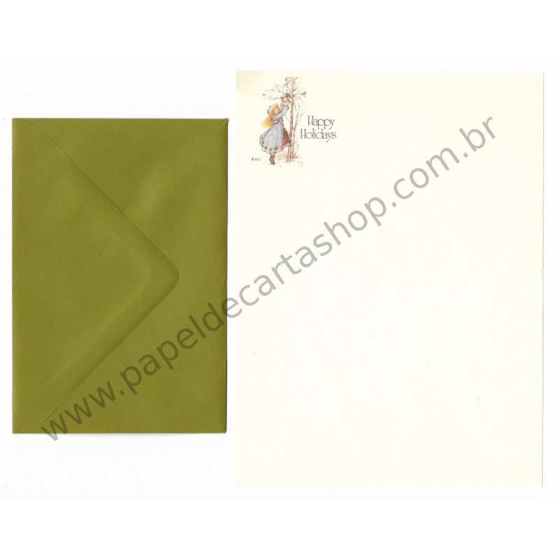 Conjunto de Papel de Carta Antigo Importado Holly Hobbie M70