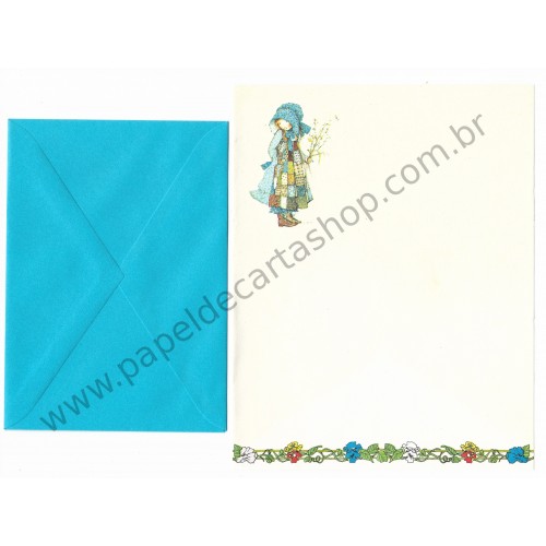 Conjunto de Papel de Carta Antigo Importado Holly Hobbie M71