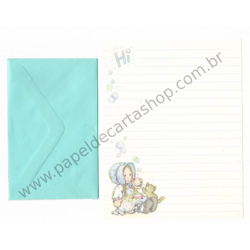 Conjunto de Papel de Carta Antigo Importado Holly Hobbie M73