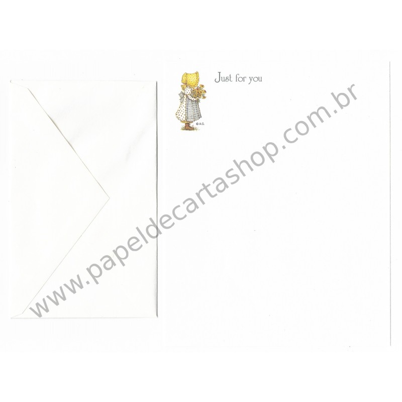 Conjunto de Papel de Carta Antigo Importado Holly Hobbie P01