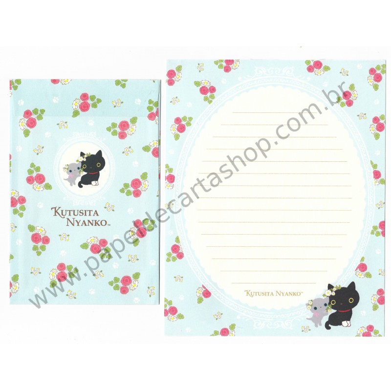 Conjunto de Papel de Carta Importado Kutusita Nyanko RR - San-X Japan