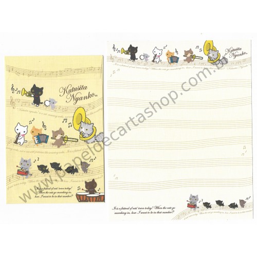 Conjunto de Papel de Carta Importado Kutusita Nyanko Festival1 - San-X Japan