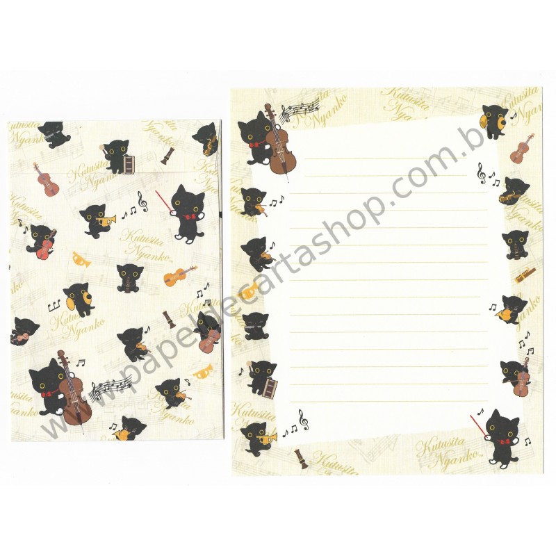 Conjunto de Papel de Carta Importado Kutusita Nyanko Festival2 - San-X Japan