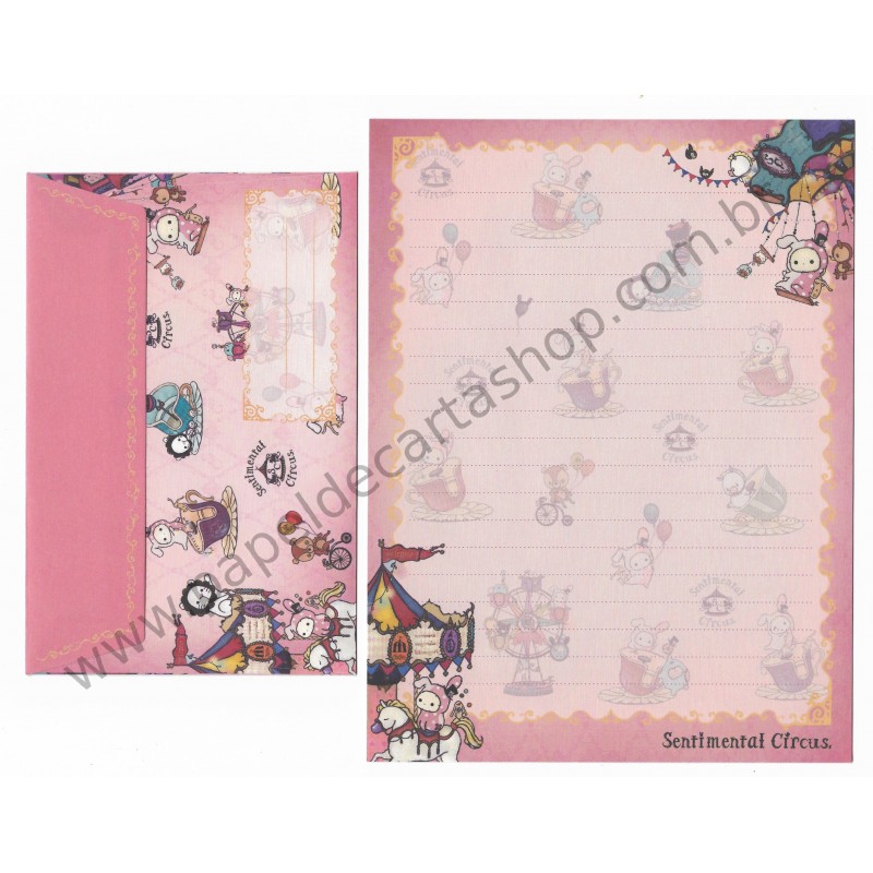 Conjunto de Papel de Carta Importado Sentimental Circus CRS - San-X Japan