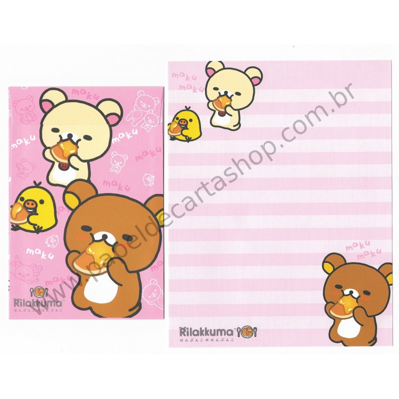 Kit 4 Conjuntos de Papel de Carta Rilakkuma MAKU - San-X