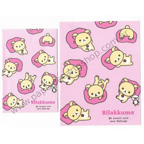 Kit 4 Conjuntos de Papel de Carta Rilakkuma Be Honest With Your Feelings - San-X