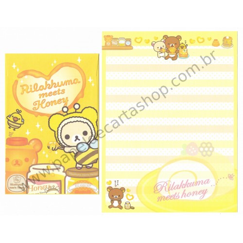 Kit 4 Conjuntos de Papel de Carta Rilakkuma Meets Honey - San-X