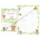 Kit 4 Conjuntos de Papel de Carta Rilakkuma in the Honey Forest - San-X