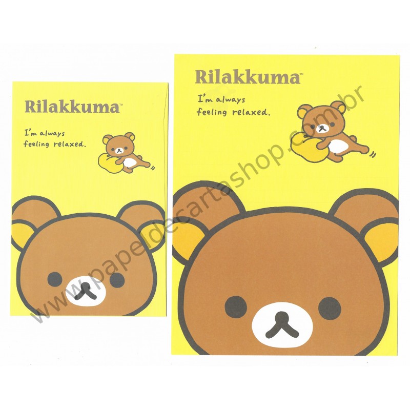 Kit 4 Conjuntos de Papel de Carta Rilakkuma Feeling Relaxed - San-X