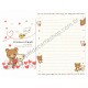 Kit 4 Conjuntos de Papel de Carta Rilakkuma Happy Time With Hearts - San-X