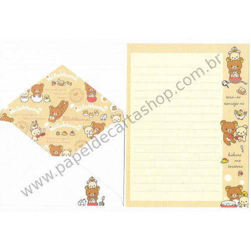 Kit 4 Conjuntos de Papel de Carta Rilakkuma Torotoro 2 - San-X