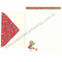 Conjunto de Papel de Carta Antigo Importado Menininha CRD