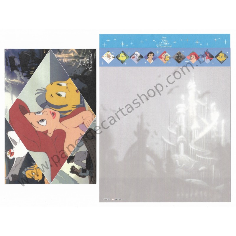 Conjunto de Papel de Carta Importado The Little Mermaid Disney