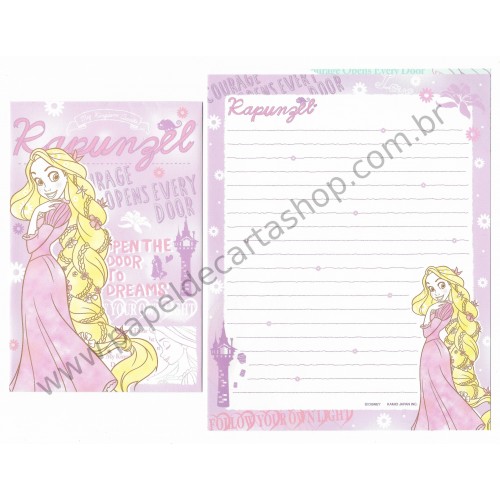 Kit 2 Conjuntos de Papel de Carta Disney Rapunzel