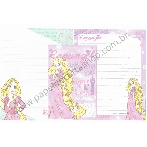 Kit 2 Conjuntos de Papel de Carta Disney Rapunzel