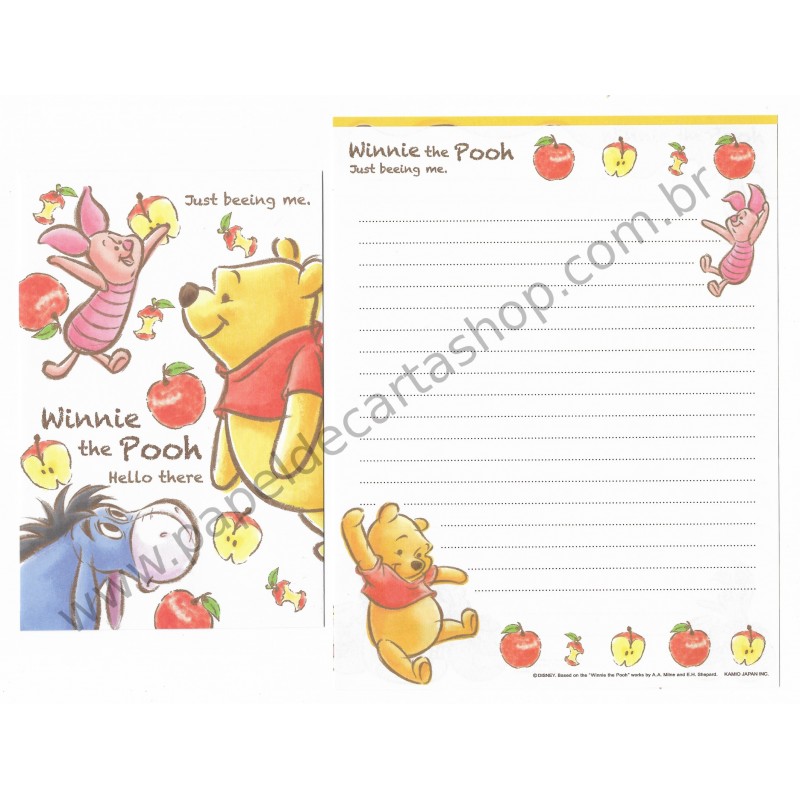 Kit 2 Conjuntos de Papel de Carta Disney Pooh Just Beeing Me