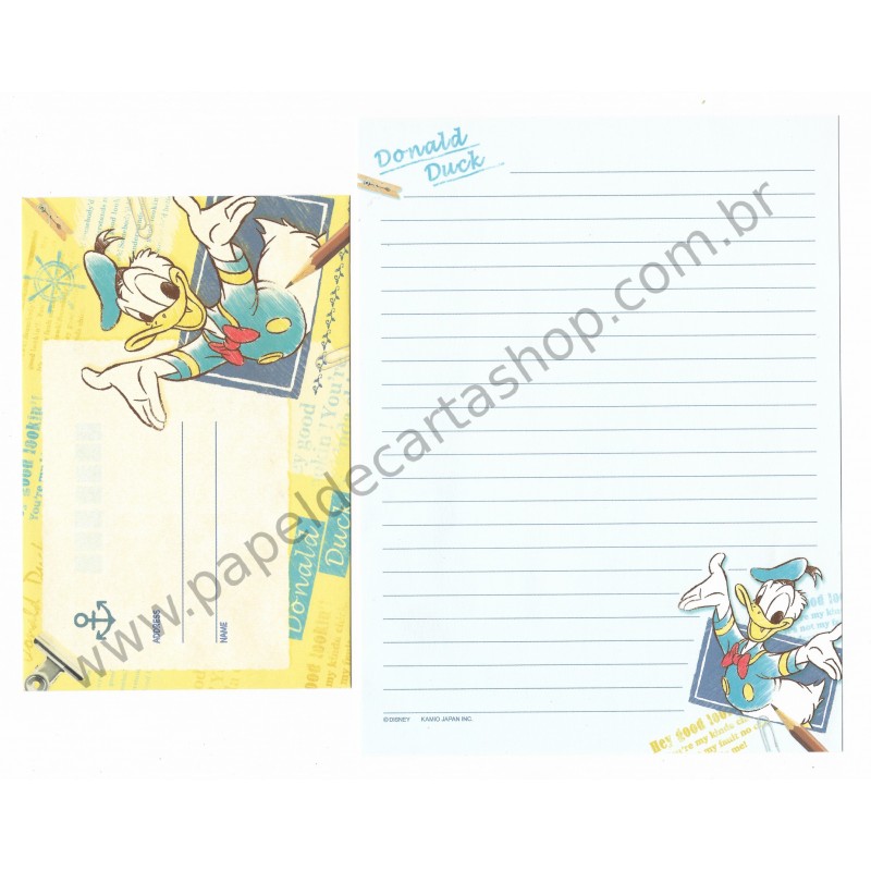 Kit 2 Conjuntos de Papel de Carta Disney Donald Duck (CAZ)