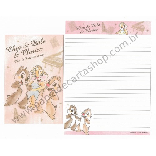 Conjunto de Papel de Carta Disney Chip & Dale & Clarice - Kamio Japan