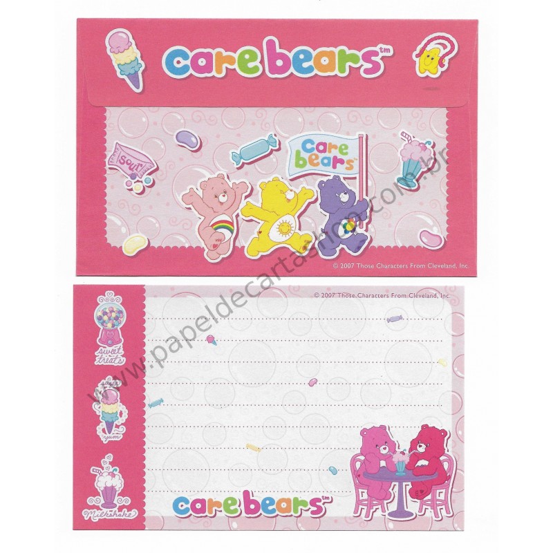 Ano 2007. Conjunto de Papel de Carta P Importado Care Bears