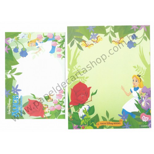 Conjunto de Papel de Carta Alice in Wonderland TOKYO Disney RESORT 1