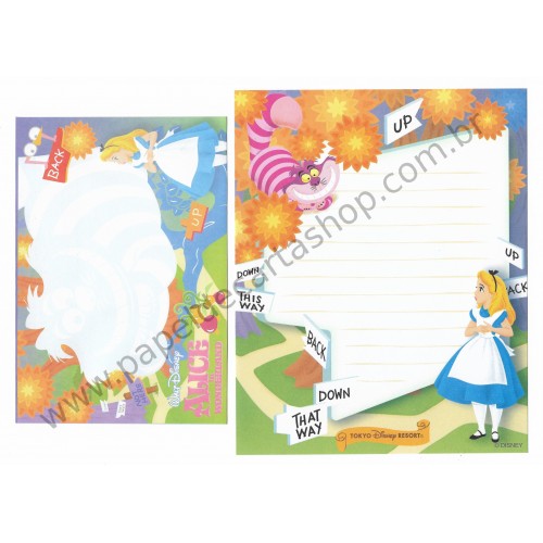 Conjunto de Papel de Carta Alice in Wonderland TOKYO Disney RESORT 2