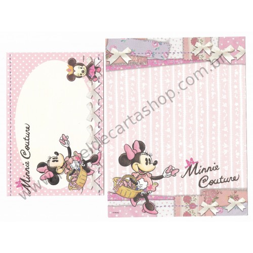 Kit 2 Conjuntos de Papel de Carta Disney Minnie Couture (CLL)