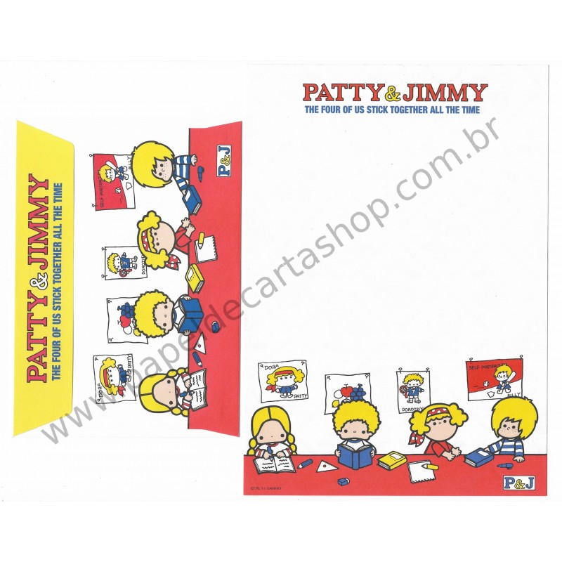 Ano 2011. Conjunto de Papel de Carta Patty & Jimmy FV4 Sanrio