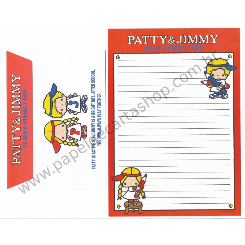 Ano 2011. Conjunto de Papel de Carta Patty & Jimmy FV6 Sanrio