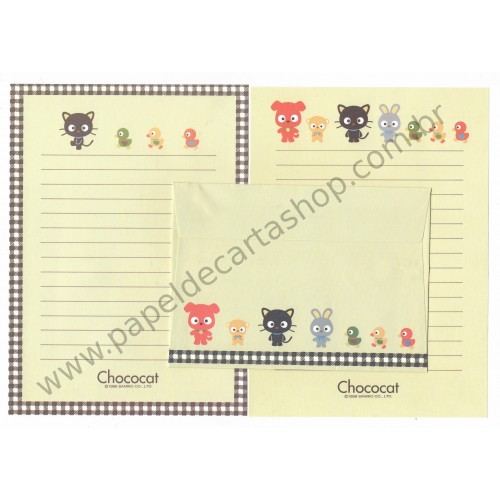 Ano 1996. Conjunto de Papel de Carta Chococat Antigo (Vintage) Sanrio