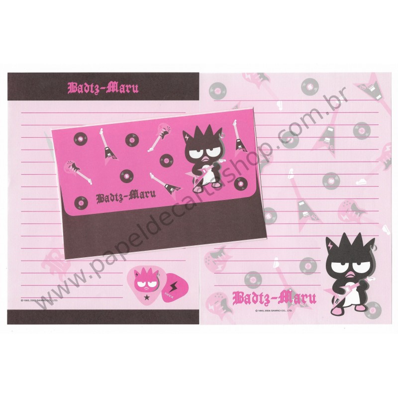 Ano 2005. Conjunto de Papel de Carta Badtz-Maru CRS Sanrio