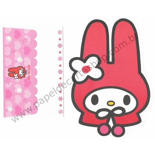Ano 1999. Conjunto de Papel de Carta My Melody DC Vintage Sanrio