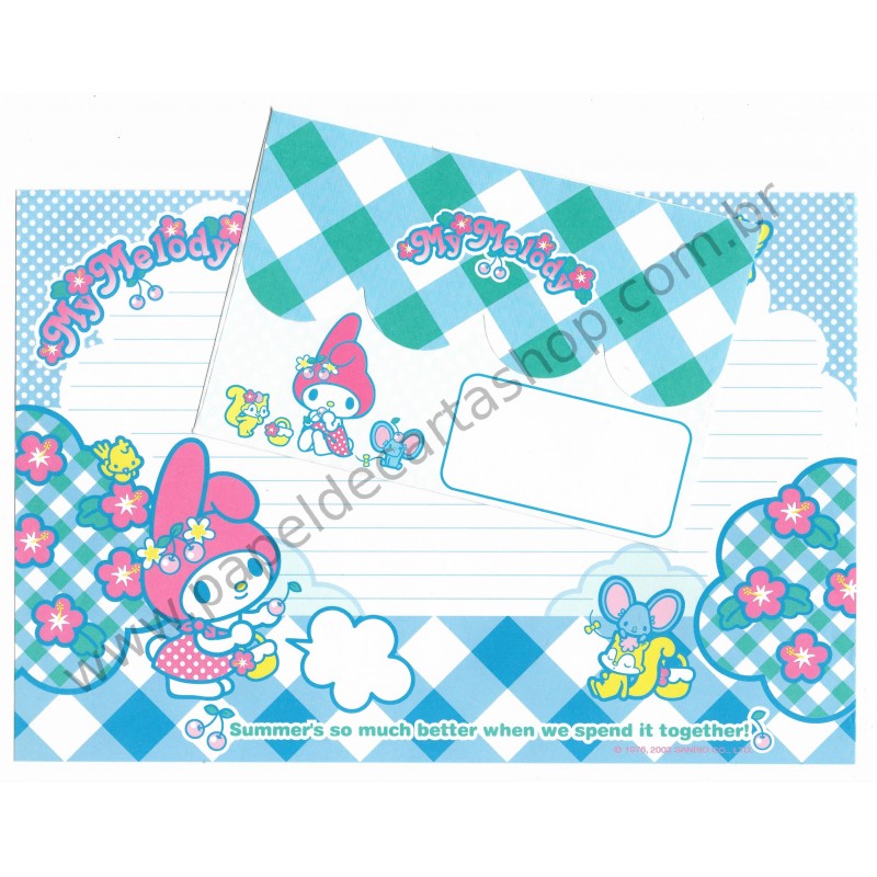 Ano 2003. Conjunto de Papel de Carta G My Melody CAZ Sanrio