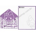 Ano 2013. Conjunto de Papel de Carta My Melody CLL Sanrio