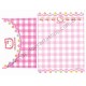 Ano 1998. Conjunto de Papel de Carta Hello Kitty Xadrez Cherry Sanrio
