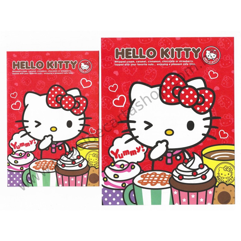 Ano 2013. Conjunto de Papel de Carta Hello Kitty Cafe Time Sanrio