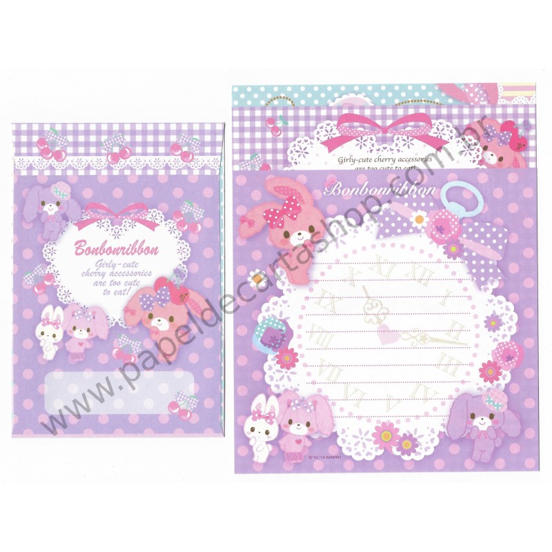 Ano 2014. Kit 3 Conjuntos de Papel de Carta Bonbonribbon Sanrio