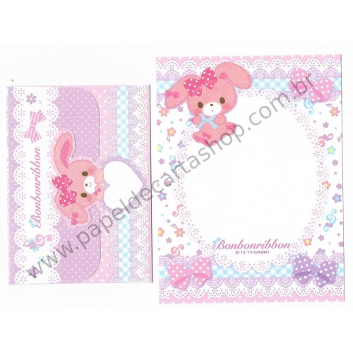 Ano 2013. Conjunto de Mini Papel de Carta Bonbonribbon CRS Sanrio