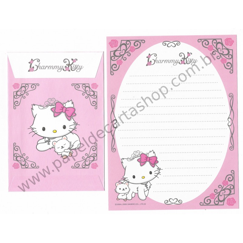 Ano 2005. Conjunto de Papel de Carta Charmmy Kitty CRB Sanrio