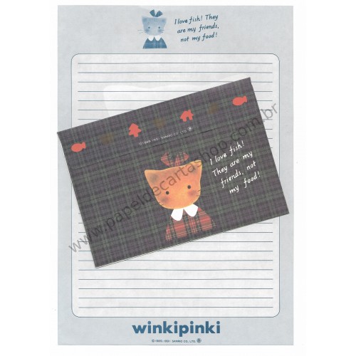 Ano 1991. Conjunto de Papel de Carta Winkipinki G Sanrio