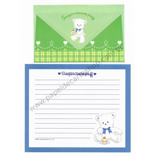 Ano 1995. Conjunto de Papel de Carta Sugar Cream Puff CVD Sanrio