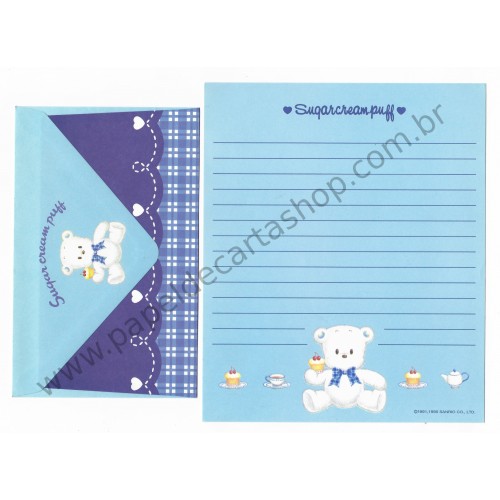 Ano 1995. Conjunto de Papel de Carta Sugar Cream Puff CDZ Sanrio